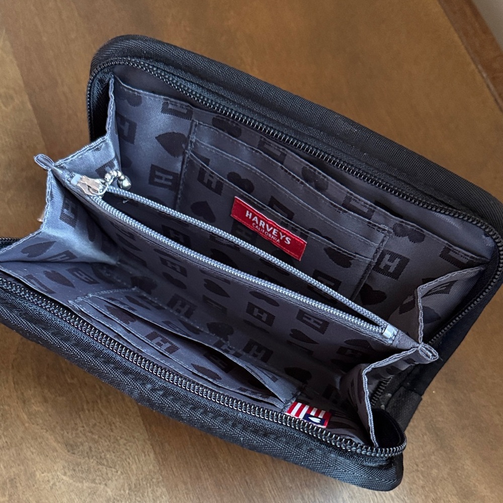 Harveys Black Zip-Around Wallet